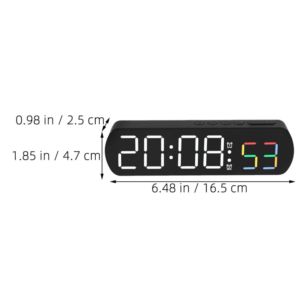 Garvee Réveil numérique avec affichage LED et indicateur de température pour chambre et bureau, fonctionne sur piles, luminosité réglable, compteur de secondes, 16, 5 cm