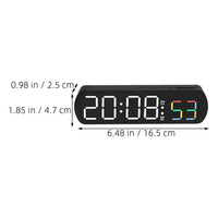 Garvee Réveil numérique avec affichage LED et indicateur de température pour chambre et bureau, fonctionne sur piles, luminosité réglable, compteur de secondes, 16, 5 cm