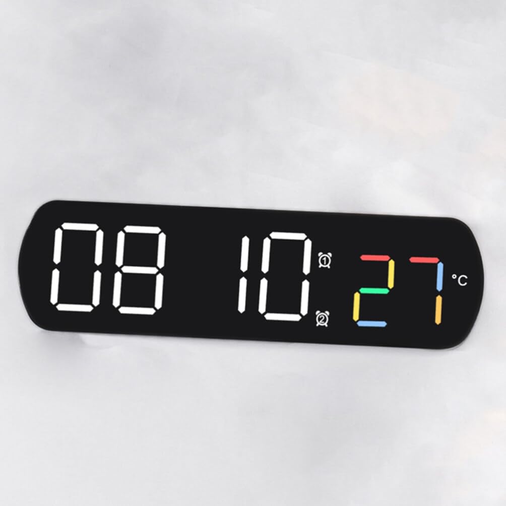 Garvee Réveil numérique avec affichage LED et indicateur de température pour chambre et bureau, fonctionne sur piles, luminosité réglable, compteur de secondes, 16, 5 cm