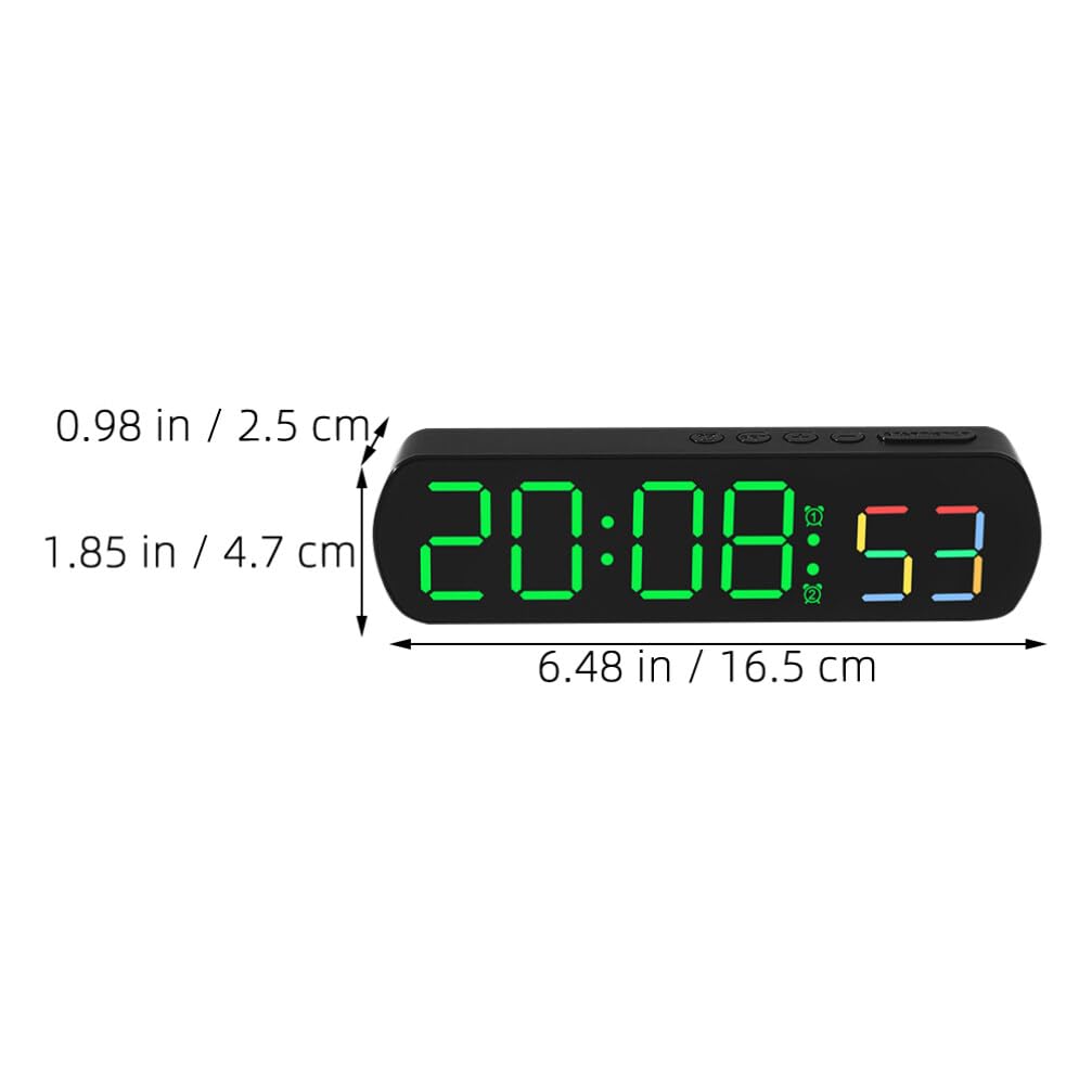 Garvee Réveil numérique 16, 5 cm LED avec affichage de la température, luminosité réglable, fonctionne sur piles, horloge de chevet