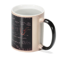 Mug thermosensible Garvee avec formules mathématiques - Céramique 301-400 ml - Impression recto verso - Couleur changeant avec la chaleur - Noir - Pour enseignants et élèves