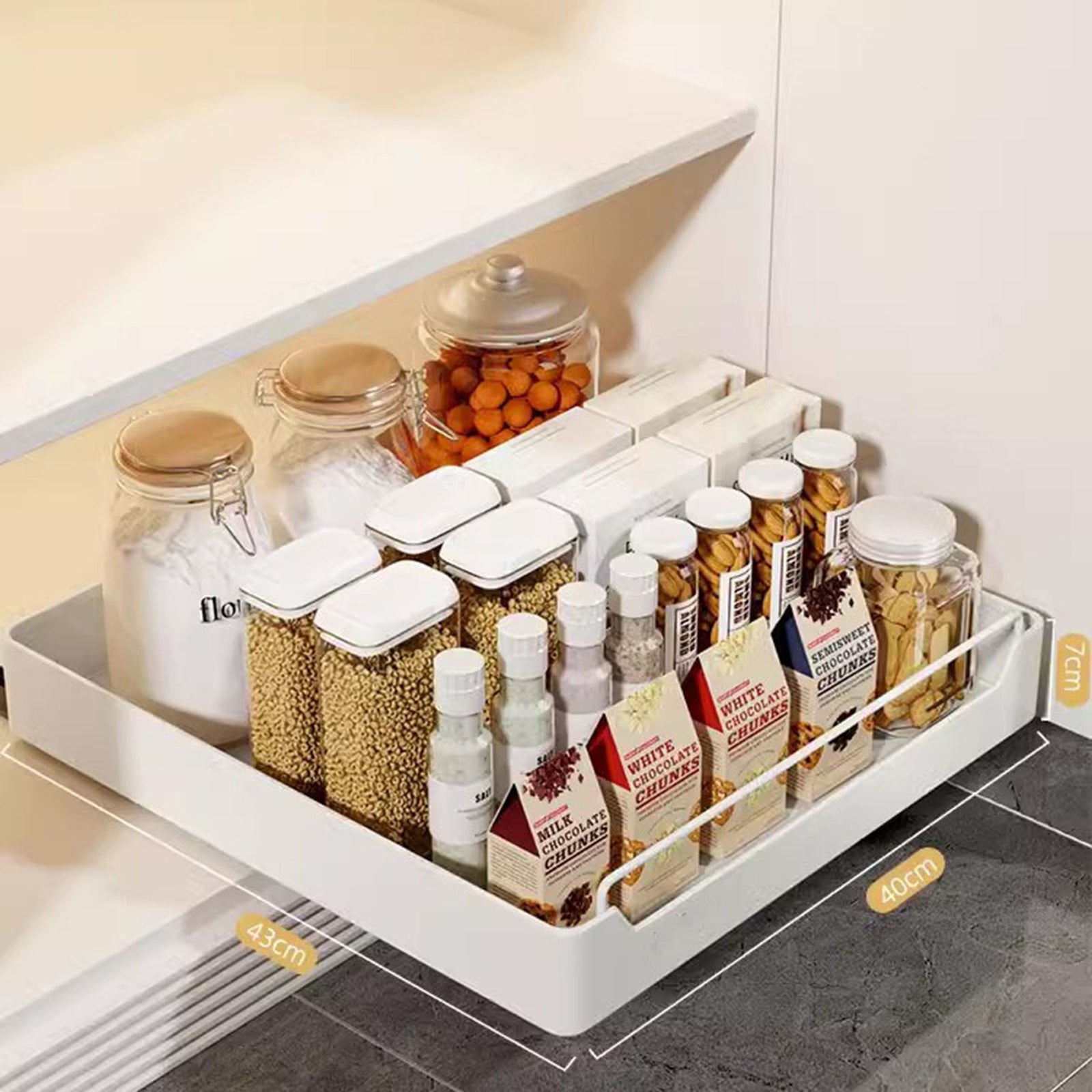 Organisateur de tiroir Garvee avec adhésif en nylon, silencieux, réglable, robuste, pour la cuisine et la salle de bain, extensible, polyvalent