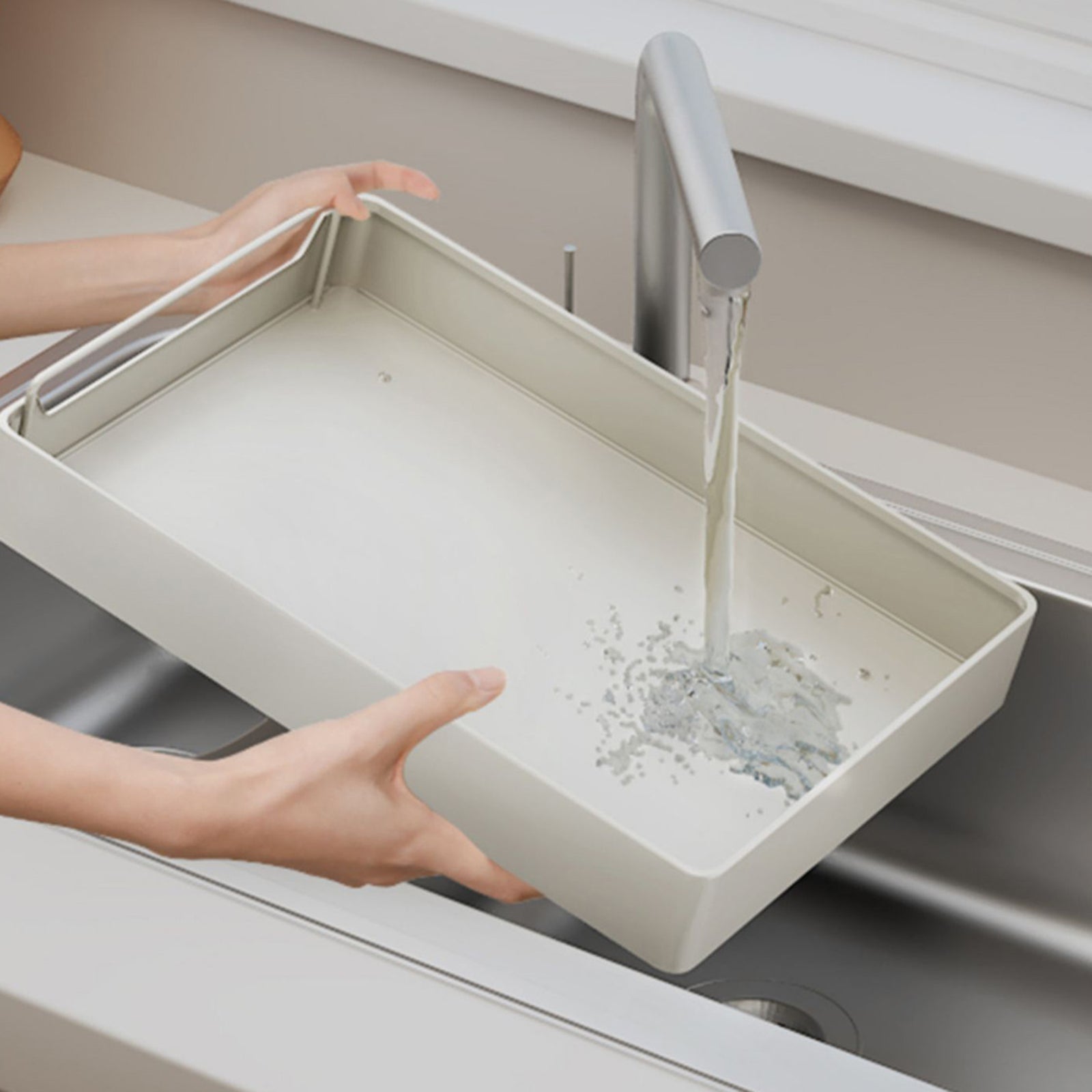 Organisateur de placard extensible Garvee avec adhésif en nylon, tiroir robuste pour cuisine et salle de bain, réglable et silencieux