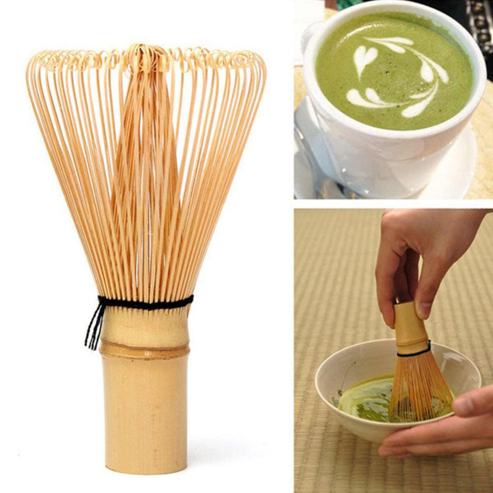 Fouet à matcha traditionnel Garvee en bambou pour la cérémonie du thé, manche ergonomique, durable, couleur carbonisée