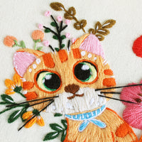 Kits de broderie animalière Garvee pour débutants, avec cadre et aiguilles, pour loisirs créatifs, ensemble complet en coton, broderie chat