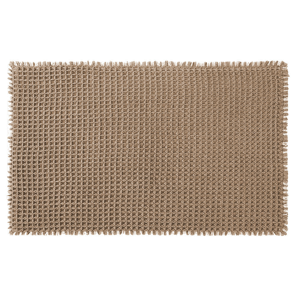 Serviette de bain Garvee 43 x 60 cm, texture gaufrée, ultra-absorbante, antidérapante, en coton avec pompons, moderne et lavable pour la salle de bain