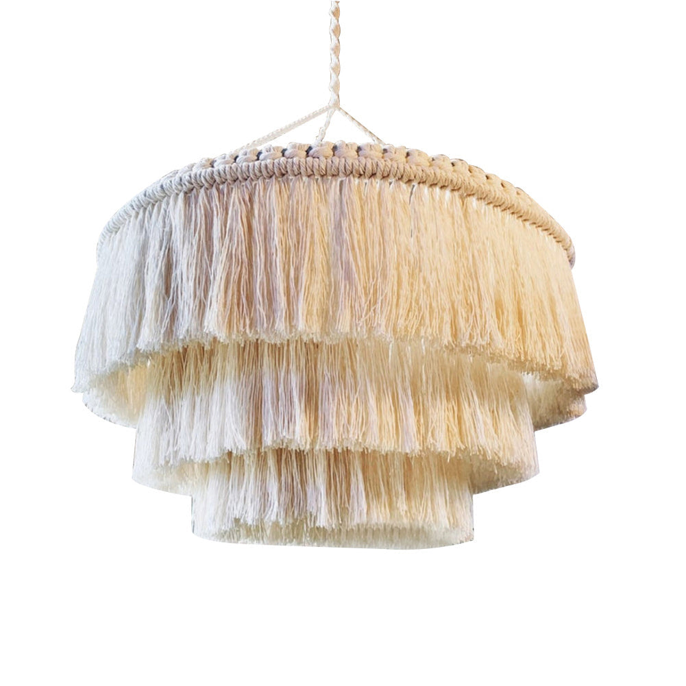 Suspension bohème en macramé Garvee, idéale pour bureau, chambre, salon, chambre d'enfant, dortoir étudiant, décoration, 30 x 30 cm, corde en coton naturel
