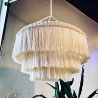Garvee suspension bohème en macramé, abat-jour en corde de coton naturel, pour bureau, chambre et salon, 30 × 30 cm