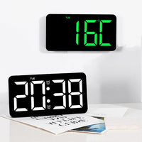 Garvee Horloge murale numérique écran LED vert de 27 cm, idéale pour le bureau et la cuisine. Télécommande incluse, luminosité réglable, date et température