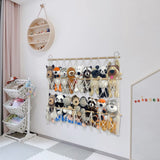 Hamac de rangement pour peluches Garvee, filet en bois, hauteur réglable, grande capacité, pour chambres d'enfants et salles de jeux, 70 x 80 cm, blanc