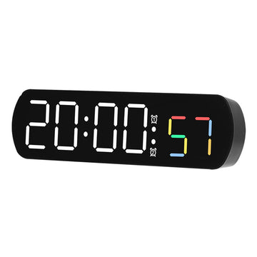 Garvee Réveil numérique avec affichage LED et indicateur de température pour chambre et bureau, fonctionne sur piles, luminosité réglable, compteur de secondes, 16, 5 cm