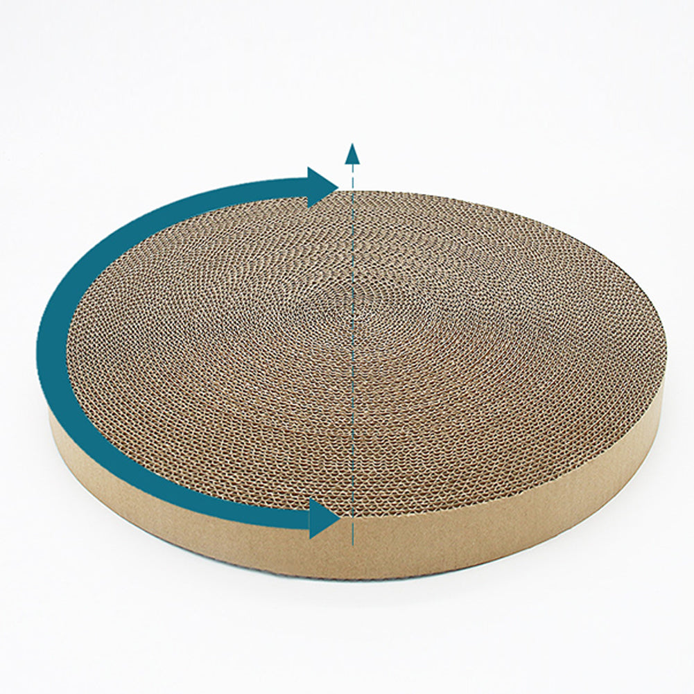 Garvee Tapis de Griffoir Ronds de Rechange en Carton, Design en Maille de Carton Ondulé Naturel pour les Jeux des Chats, 38 cm, Diamètre 40 cm, hauteur 2,8 cm