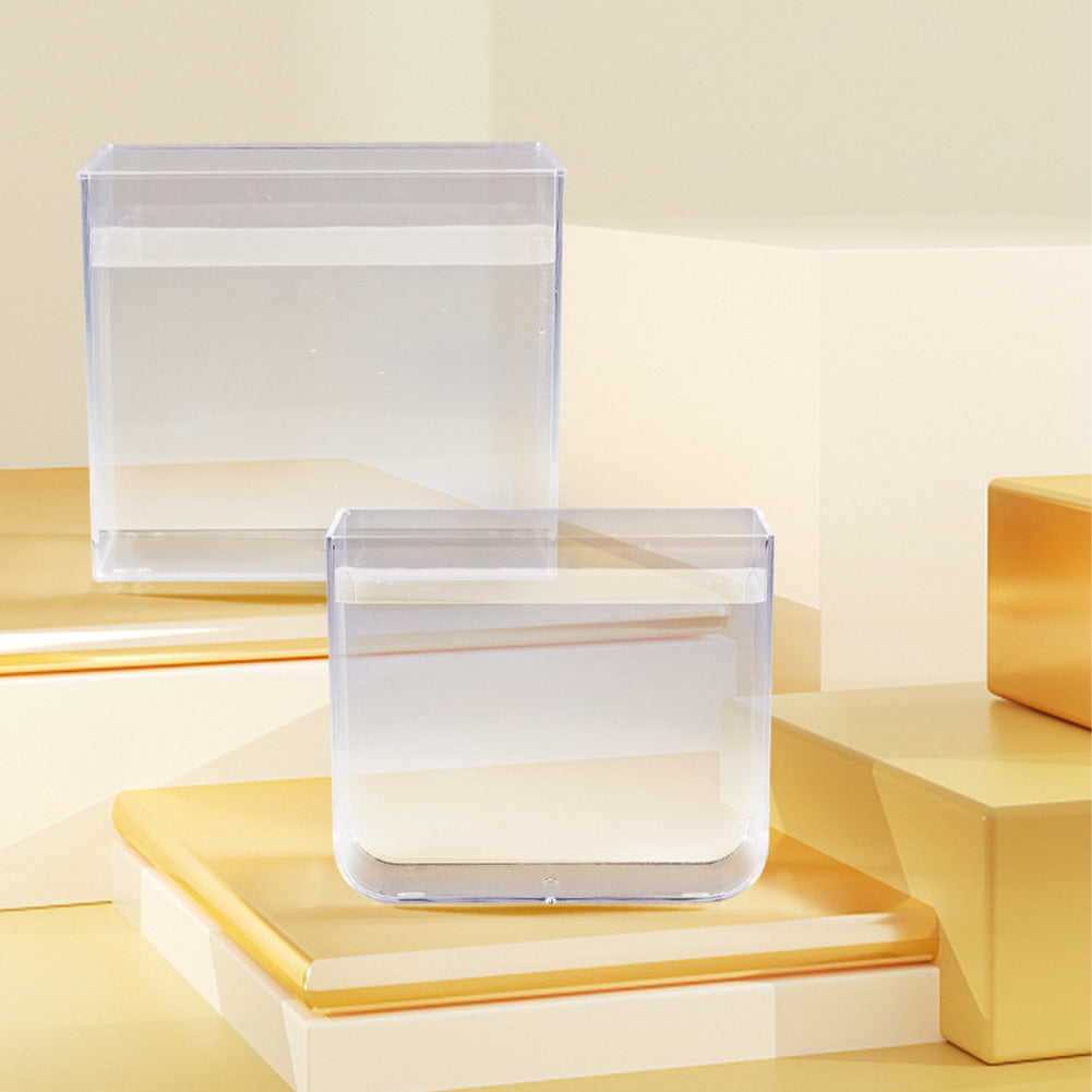 Petit aquarium Garvee avec éclairage, filtre mural, base antidérapante pour salon, vue à 360°, grand écran, matériau PS, kit de démarrage, transparent