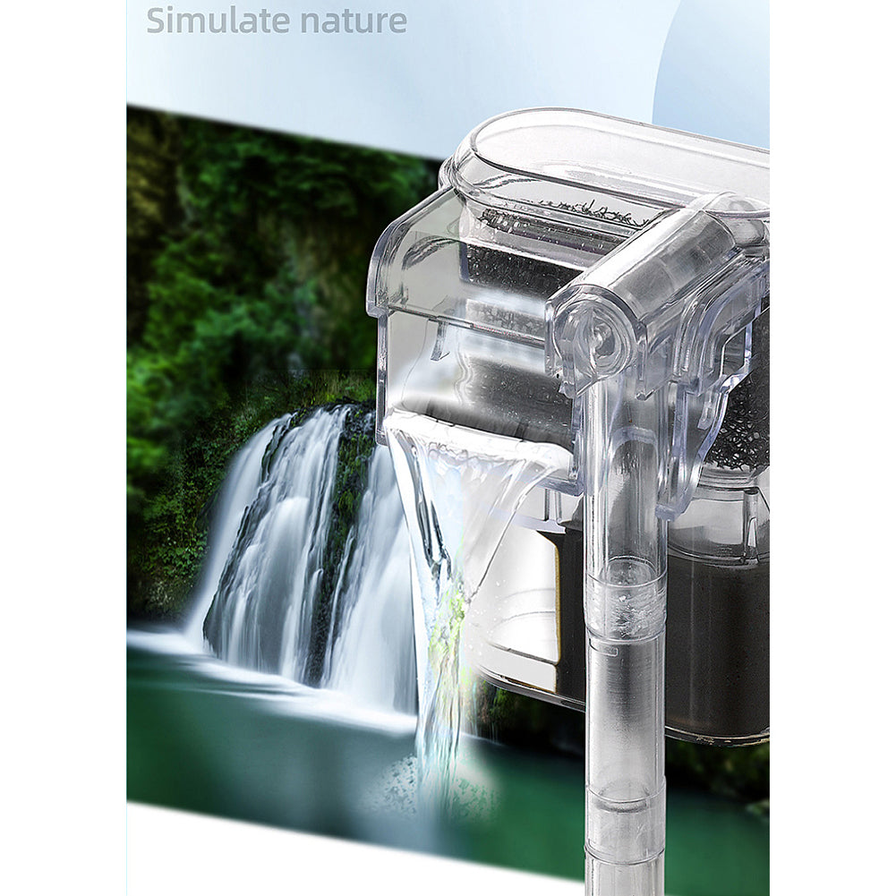 Filtre d'aquarium Garvee USB Mini silencieux avec débit d'eau réglable pour aquariums, 2,5 W, fixation murale