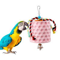 Pierre à mâcher extra large Garvee pour oiseaux, avec crochet en métal et clochette, accessoire de cage pour perroquets, chinchillas et calopsittes.