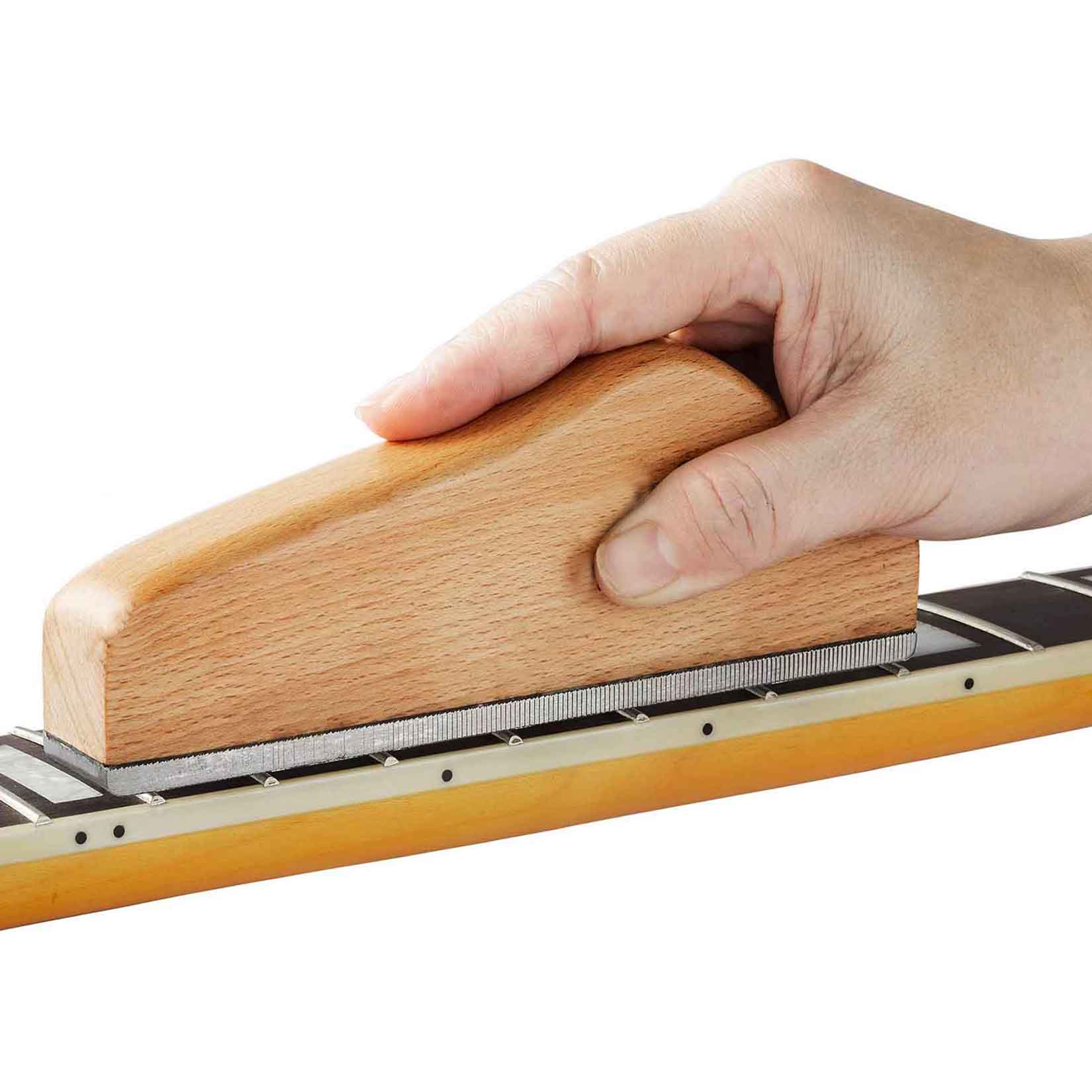 Lime à frettes de guitare Garvee 6 pouces avec manche en bois pour atelier de guitare, outil de réparation précis du niveau des frettes, longueur 6 pouces, bois naturel