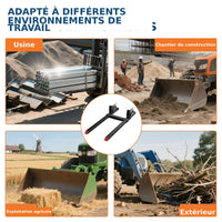 Garvee Fourches à Palettes 109 cm, Capacité 907 kg, Acier Robuste avec Barre de Stabilisation Réglable, Attache Rapide pour Tracteur et Skid-Steer