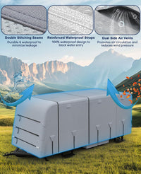 Housse Garvee pour caravanes de 5,5 à 6 m (18 à 20 pi), épaisseur renforcée, matériau imperméable et indéchirable, grise, protection extérieure