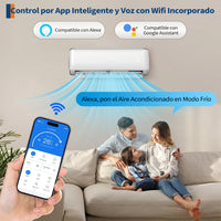 Garvee Climatiseur split AUX 9 000 BTU, A++ R32, WiFi, climatisation réversible intelligente pour maison