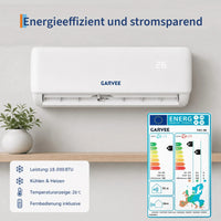 Garvee Climatiseur Split Inverter 18000 BTU, Haute Efficacité et Silencieux, Commande Wi-Fi Intelligente, Blanc