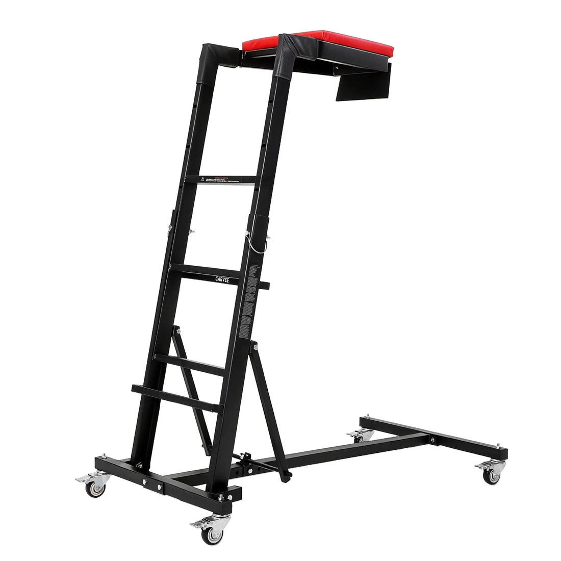 Garvee Plateforme de mécanicien surélevée pliable, hauteur réglable 114–168 cm, charge 181 kg, appui rembourré, 4 roulettes pivotantes, noir