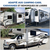Garvee Lot de 4 Vérins Stabilisateurs Réglables pour Camping-Car et Caravane, 53 à 124 cm, Charge Maximale de 2 268 kg par Vérin, Adaptateur pour Perceuse Inclus