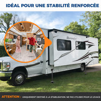 Garvee Lot de 4 Vérins Stabilisateurs Réglables pour Camping-Car et Caravane, 53 à 124 cm, Charge Maximale de 2 268 kg par Vérin, Adaptateur pour Perceuse Inclus