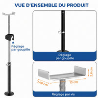 Garvee Lot de 4 Vérins Stabilisateurs Réglables pour Camping-Car et Caravane, 53 à 124 cm, Charge Maximale de 2 268 kg par Vérin, Adaptateur pour Perceuse Inclus