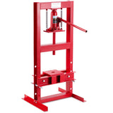Garvee Presse hydraulique 6T à cadre en H avec 2 plateaux de presse pour ateliers automobiles et métallurgiques, table réglable, acier, résistante à la rouille - Rouge