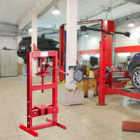 Garvee Presse hydraulique 6T à cadre en H avec 2 plateaux de presse pour ateliers automobiles et métallurgiques, table réglable, acier, résistante à la rouille