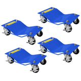 Garvee Lot de 4 Chariots de Déplacement pour Roues de Voiture 2 722 kg, Acier Renforcé, Surface Antidérapante, pour Atelier et Garage - Bleu