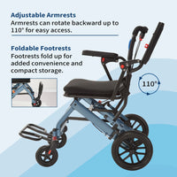 Garvee Fauteuil Roulant Pliant Ultraléger et Portable, Freins à Main, Capacité jusqu'à 100 kg, Compact et Peu Encombrant, pour Seniors et Enfants