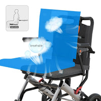 Garvee Fauteuil Roulant de Transfert Pliant et Léger en Aluminium, Accoudoirs Relevables, Freins de Sécurité, pour Seniors, Usage Intérieur et Extérieur