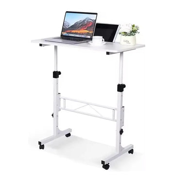 Garvee Bureau Mobile Réglable en Hauteur, Table à Roulettes 81,3×40,6 cm Blanc, Support 90,7kg, pour Bureau et Chambre