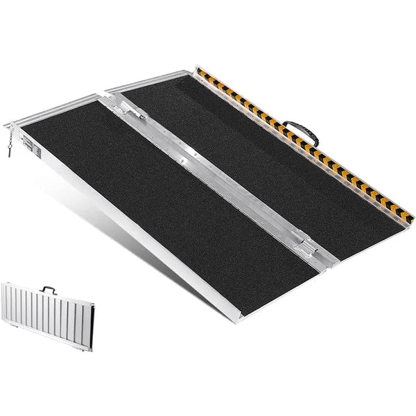 Garvee Rampe d’accès portable 60 cm en aluminium, pliable et antidérapante, charge 272 kg, pour fauteuil roulant et seuil