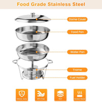 Garvee Lot de 4 chauffe-plats professionnels GN 5 L en acier inoxydable, empilables, bain-marie pour buffet et événements