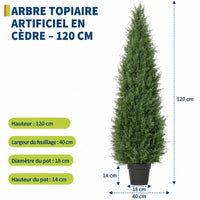 Garvee Arbres artificiels en cèdre 120 cm en polyéthylène, résistants aux UV et aux intempéries, branches orientables, pour jardin et terrasse, vert