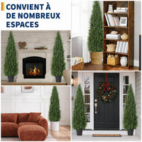 Garvee Arbres artificiels en cèdre 120 cm en polyéthylène, résistants aux UV et aux intempéries, branches orientables, pour jardin et terrasse, vert