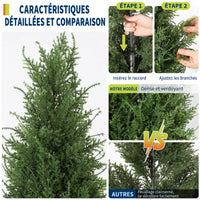 Garvee Arbres artificiels en cèdre 120 cm en polyéthylène, résistants aux UV et aux intempéries, branches orientables, pour jardin et terrasse, vert