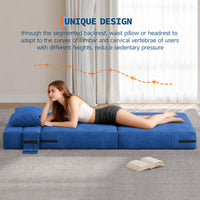 Garvee Matelas Pliant 4 Plis 183 × 71 × 15 cm, Mousse Haute Densité, Housse en Velours Côtelé Lavable, Multifonction, Compact, Bleu Marine, pour Invités, Studio et Camping