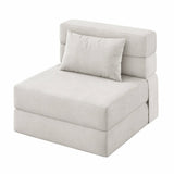 Garvee Bodensofa Pliable Petit Canapé-Lit Sans Cadre Mousse Haute Densité Tissu Beige Pour Salon Et Petites Pièces Compact - Beige
