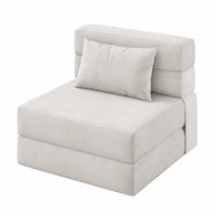 Garvee Bodensofa Pliable Petit Canapé-Lit Sans Cadre Mousse Haute Densité Tissu Beige Pour Salon Et Petites Pièces Compact