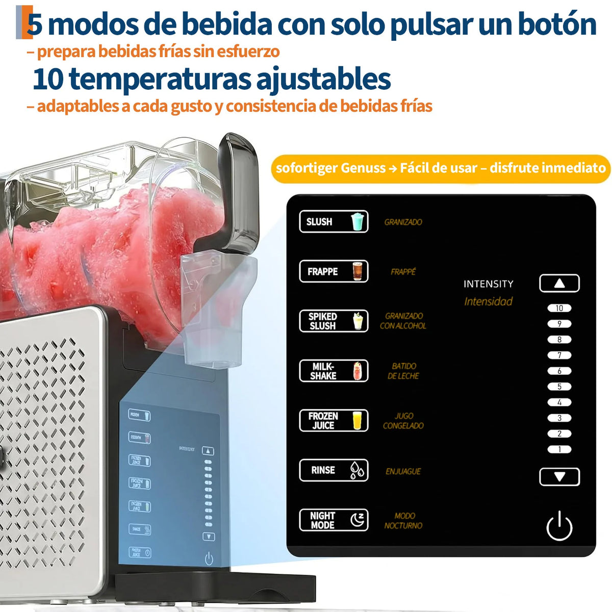 Garvee machine à granita ABS FS-201, norme européenne, matériau robuste, refroidissement efficace, compacte, idéale pour les fêtes et événements