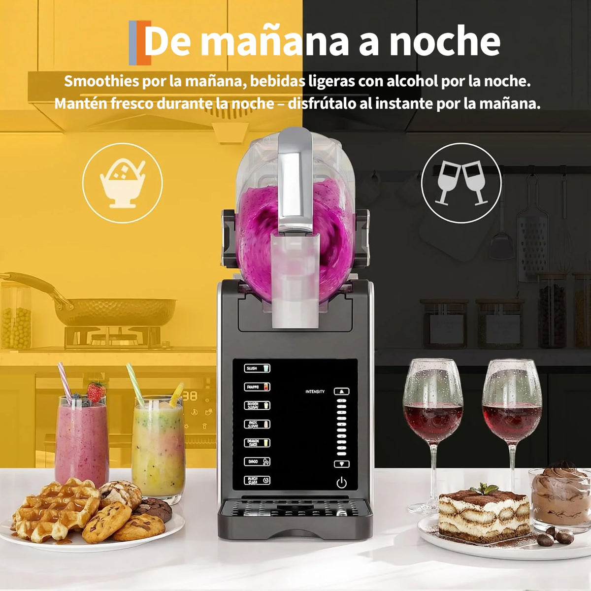 Garvee machine à granita ABS FS-201, norme européenne, matériau robuste, refroidissement efficace, compacte, idéale pour les fêtes et événements