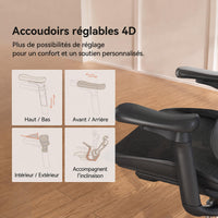 Garvee Chaise de Bureau Ergonomique Big et Tall Avec Support Lombaire Dynamique, Accoudoirs 4D Réglables, Mesh Respirant, Base Aluminium Renforcée