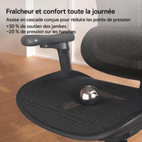 Garvee Chaise de Bureau Ergonomique Big et Tall Avec Support Lombaire Dynamique, Accoudoirs 4D Réglables, Mesh Respirant, Base Aluminium Renforcée
