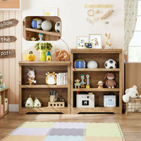Garvee Étagère ouverte à 2 niveaux en MDF avec tablettes réglables, meuble de rangement pour maison et bureau, finition bois