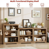 Garvee Étagère ouverte à 2 niveaux en MDF avec tablettes réglables, meuble de rangement pour maison et bureau, finition bois