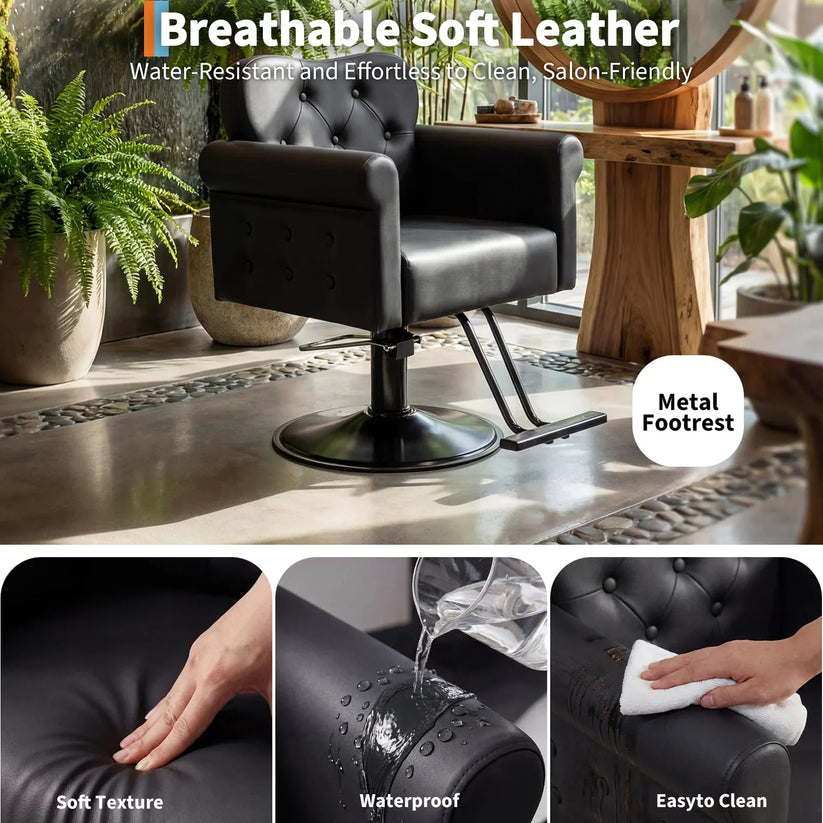 Assise confortable en mousse haute densité du fauteuil de barbier