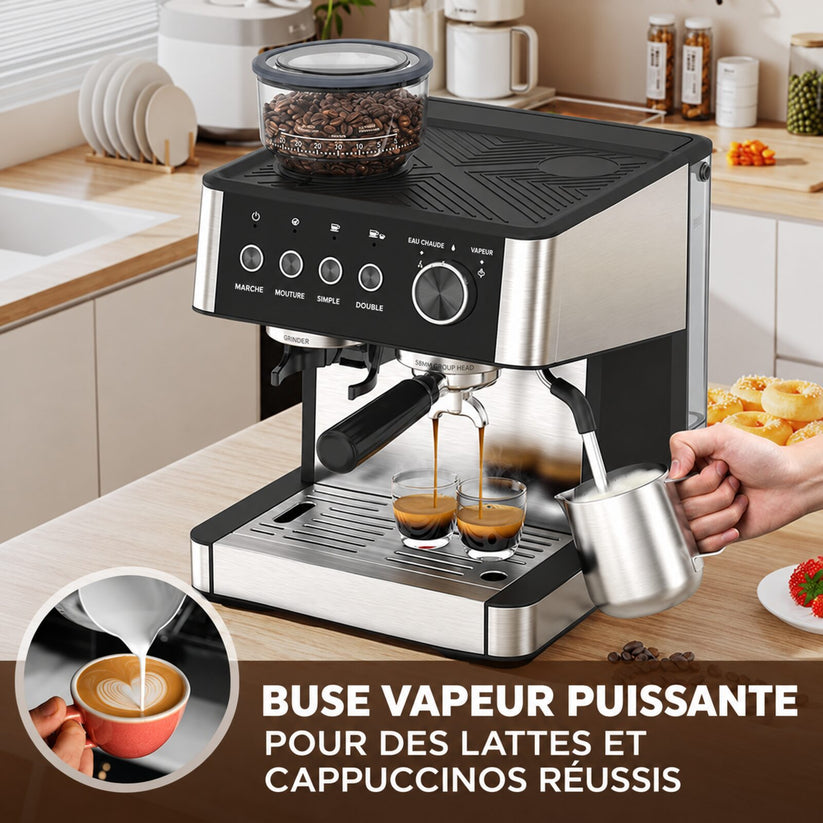 Porte-filtre professionnel de 58 mm et pompe 15 bars